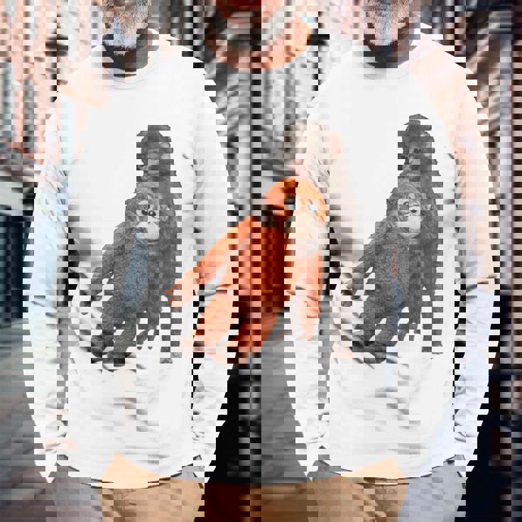 Punch The Monkey Meme X Ape Cute Punch Monkey Baby Meme 長袖Tシャツ 高齢者への贈り物