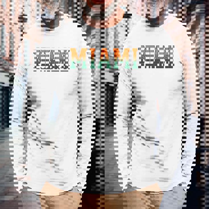 Retro Miamiintage Classic Miami 長袖Tシャツ 高齢者への贈り物