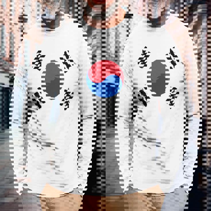 South Korea Korean National Flageoul 長袖Tシャツ 高齢者への贈り物