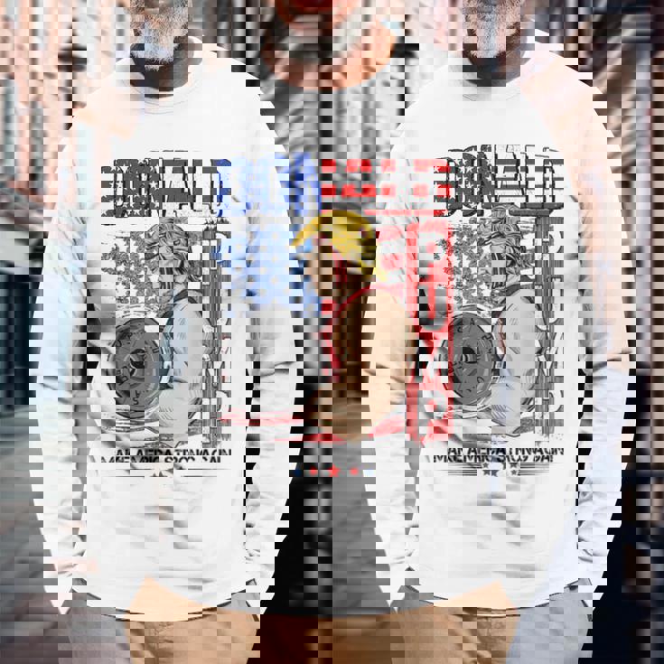 Trump Donald Pump Make Americatrong Again 長袖Tシャツ 高齢者への贈り物