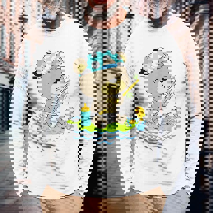 おむつ釣りのベビーベア 長袖Tシャツ 高齢者への贈り物