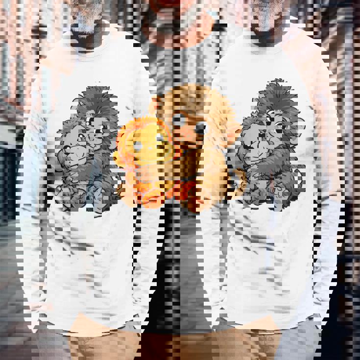 かわいいパンチ君 抱っこぬいぐるみ 赤ちゃん マカク モンキー パンチ 長袖Tシャツ 高齢者への贈り物