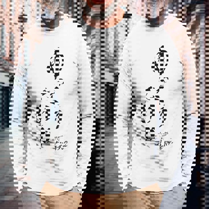 ゆっくりでいい 筆文字 ポジティブ 日本語 メッセージ 和モダン デザイン ギフト 雑貨 文字 長袖Tシャツ 高齢者への贈り物