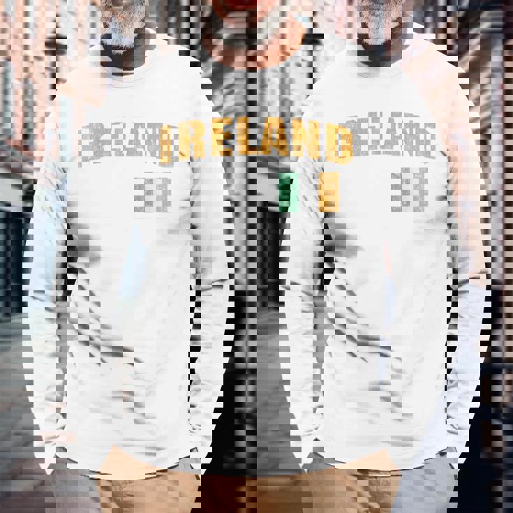 アイルランド国旗 聖パトリックの日 長袖Tシャツ 高齢者への贈り物