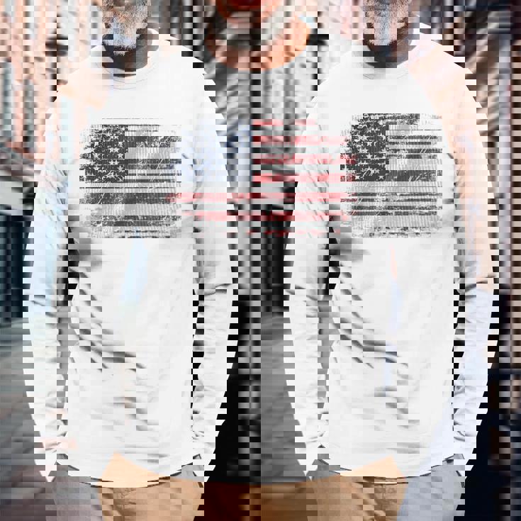 アメリカ国旗 アメリカ 星条旗 Usa Flagtars Andtripes 長袖Tシャツ 高齢者への贈り物