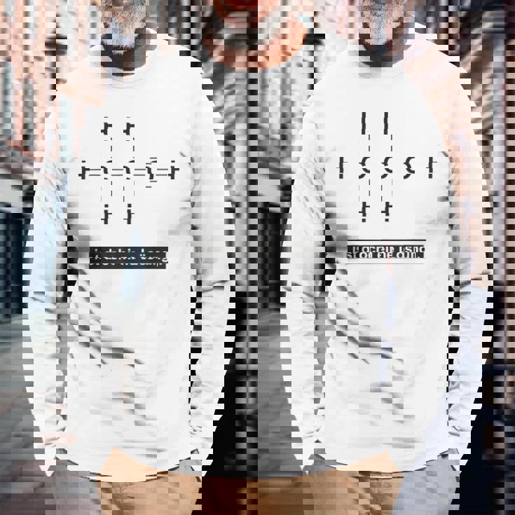 アルコールはソリューション 化学成分エタノール 長袖Tシャツ 高齢者への贈り物