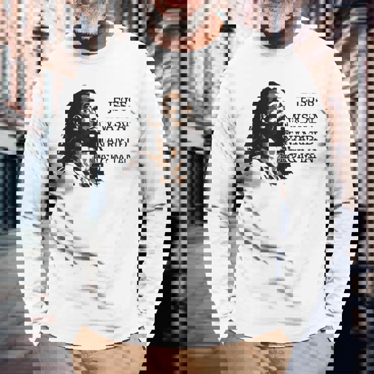 イエスは非武装の黒人だった 長袖Tシャツ 高齢者への贈り物