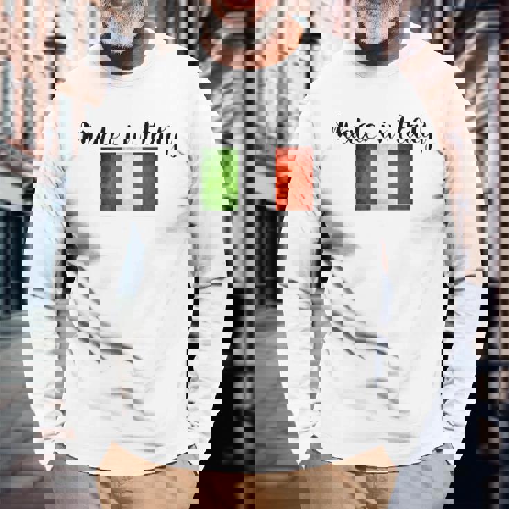 イタリア製イタリア国旗シャツ。 長袖Tシャツ 高齢者への贈り物