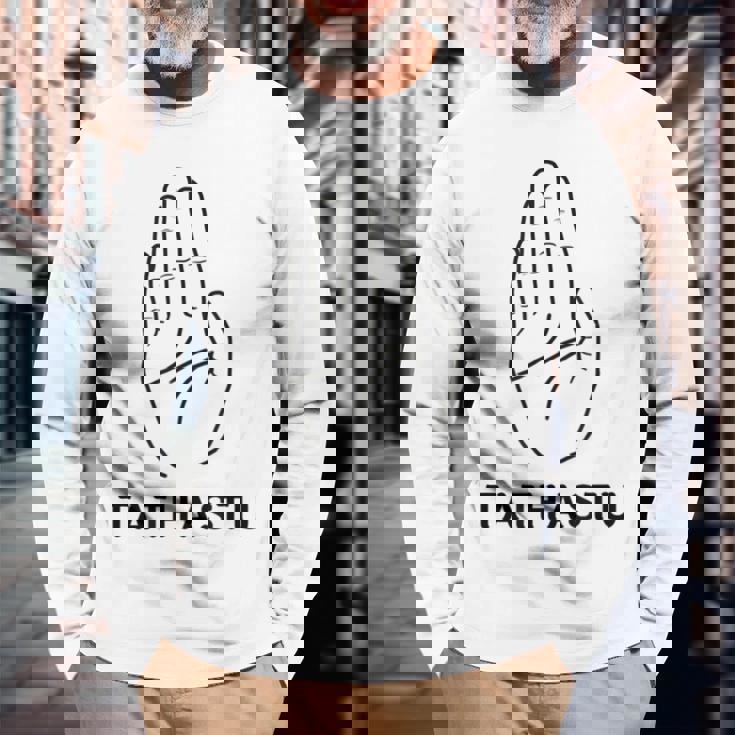 インドのサンスクリット語タタストゥデザイン 長袖Tシャツ 高齢者への贈り物