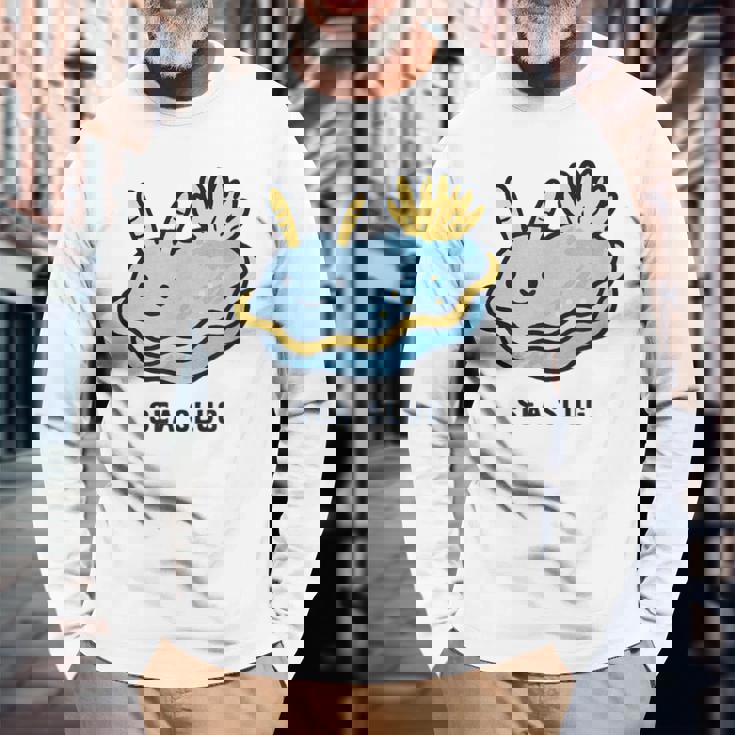 ウミウシ 海牛ealug イラスト ゆるい 簡単 おもしろ かわいい 動物 人気 海洋生物 長袖Tシャツ 高齢者への贈り物