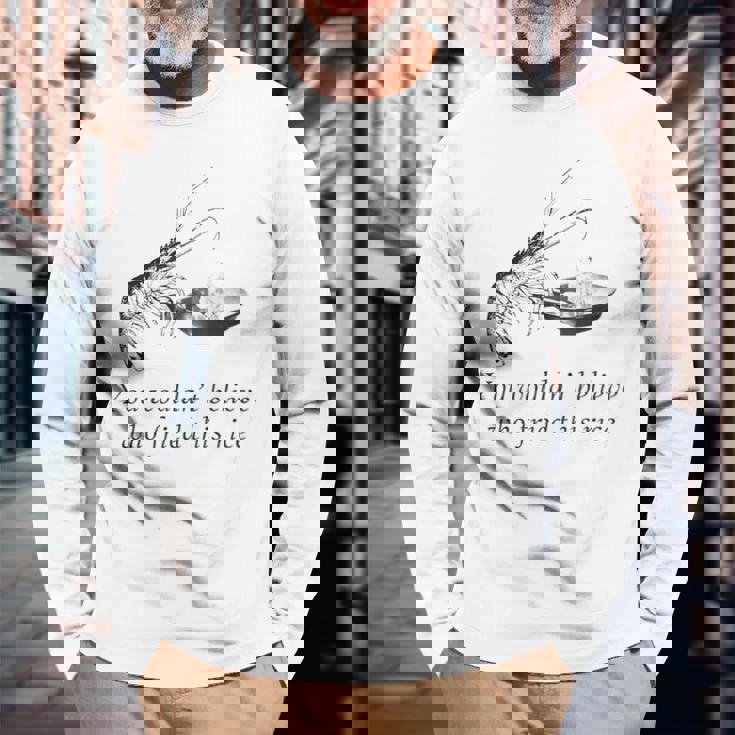 エビチャーハン ヘビー 面白い 長袖Tシャツ 高齢者への贈り物