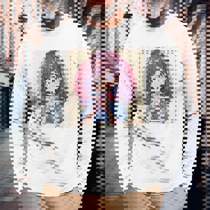 カワイイアニメ ちびガール バブルティー ボバミルク オタク 長袖Tシャツ 高齢者への贈り物