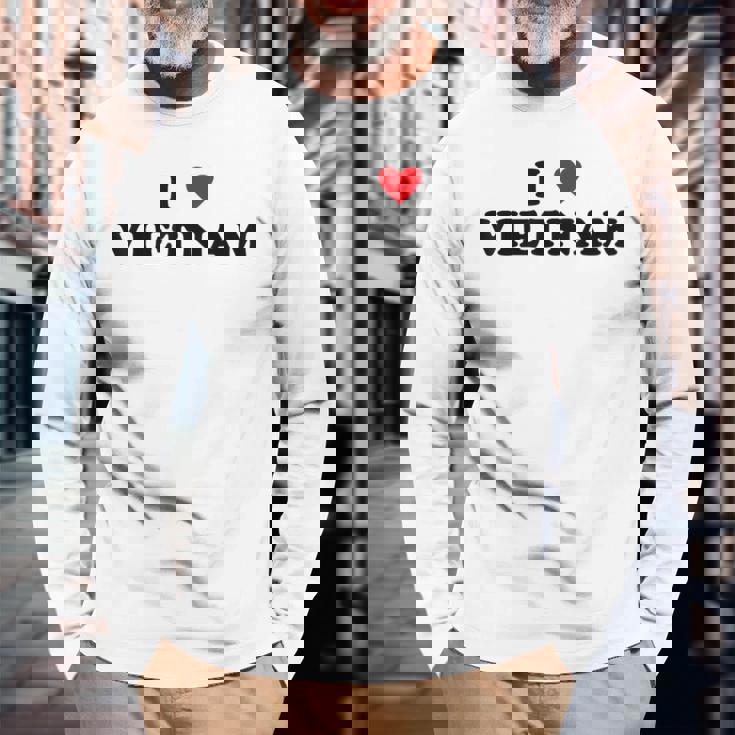 カントリーハートプライド-ファニーアイラブベトナム 長袖Tシャツ 高齢者への贈り物