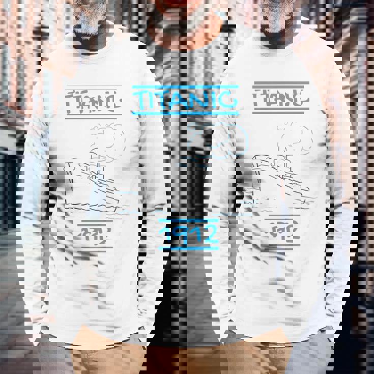 キッズ タイタニック キッズ 帆船 ヴィンテージ クルーズ ベッセル 1912 長袖Tシャツ 高齢者への贈り物
