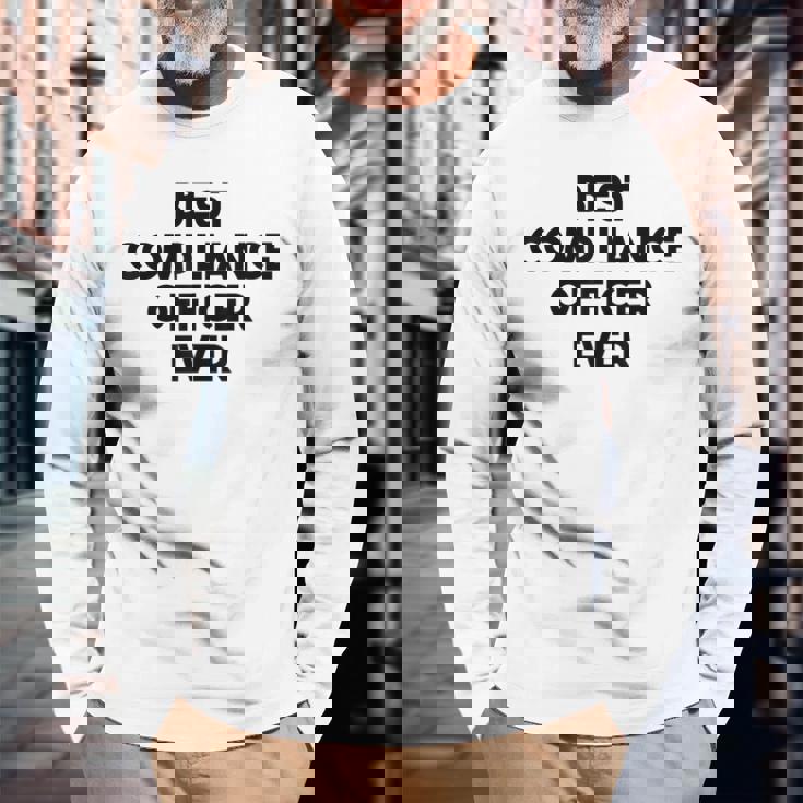 コンプライアンスオフィサーファニー-史上最高のコンプライアンスオフィサー。 長袖Tシャツ 高齢者への贈り物