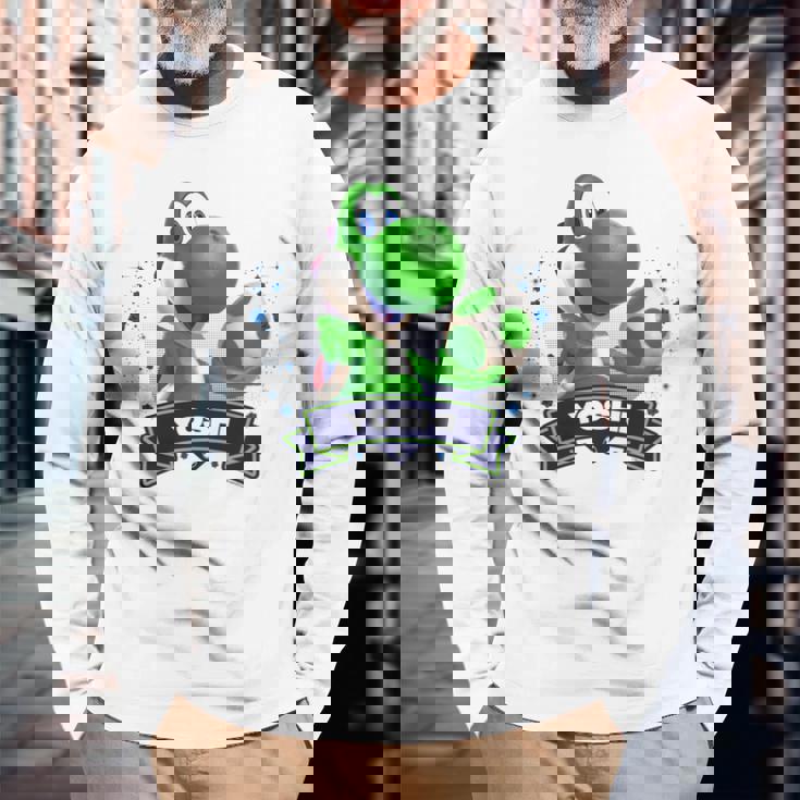 ザ・スーパーマリオギャラクシー・ムービー Yoshi Champion 長袖tシャツ 長袖Tシャツ 高齢者への贈り物