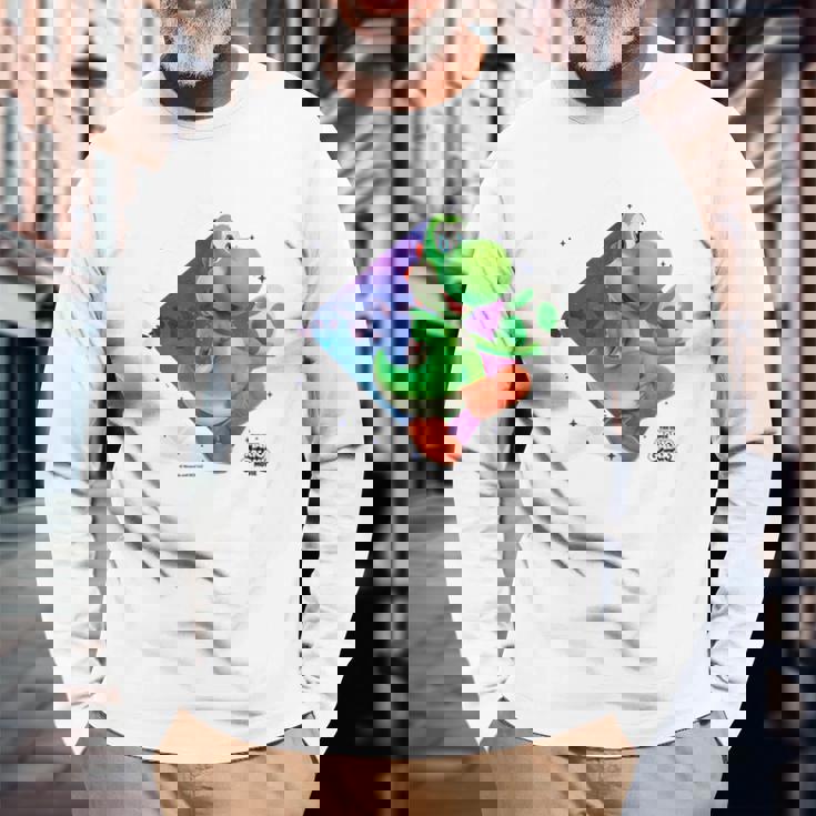 ザ・スーパーマリオギャラクシー・ムービーyoshi In Action 長袖Tシャツ 高齢者への贈り物