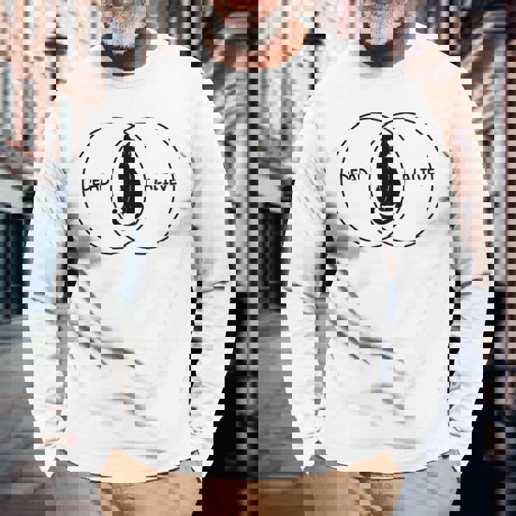 シュレディンガーの猫ベン図 長袖tシャツ 長袖Tシャツ 高齢者への贈り物