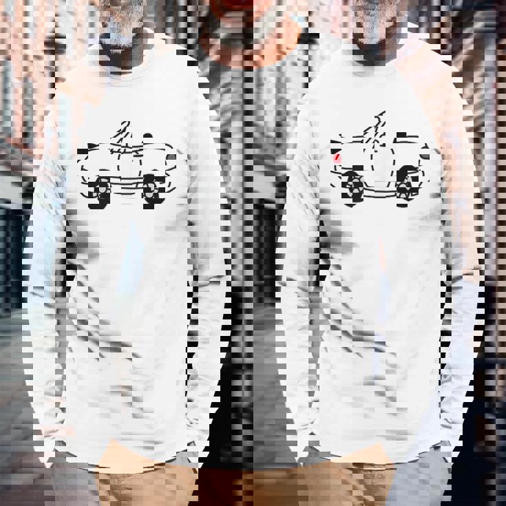 ジャパニーズホワイト スポーツカー Jdm オートクロス レーシングロードスター 長袖Tシャツ 高齢者への贈り物