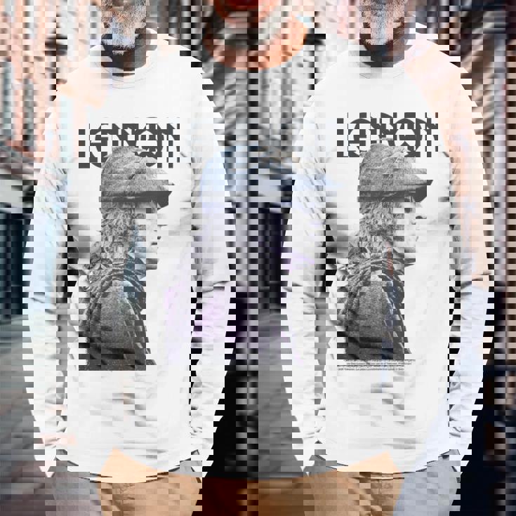 ジョン・レノン 平和な色調の肖像画 長袖Tシャツ 高齢者への贈り物