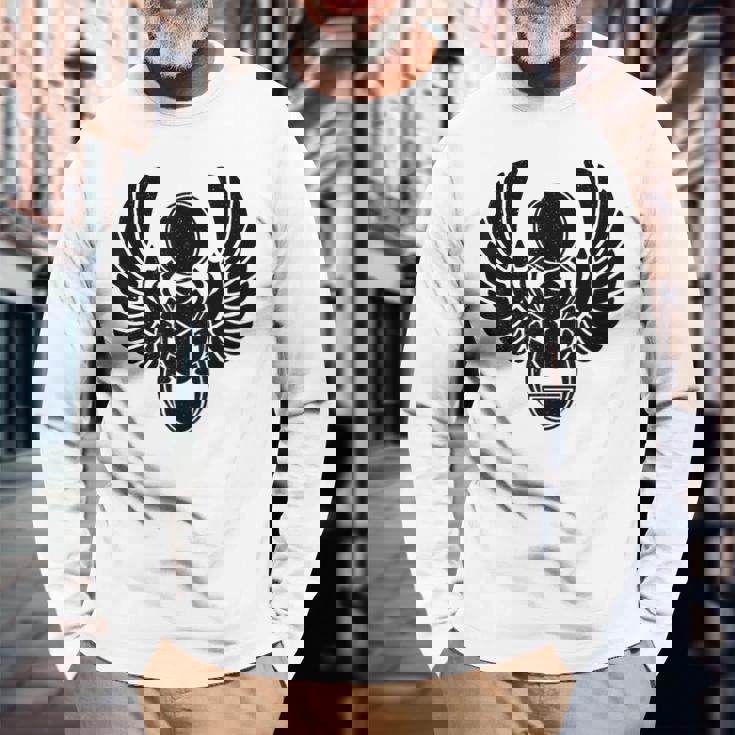 スカラベ カブトムシ 古代エジプトのシンボル 長袖Tシャツ 高齢者への贈り物