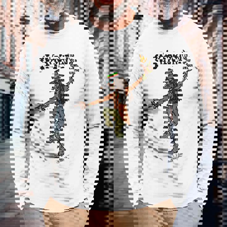 スカンキン ラスタマン ダンスホール ラスタ 長袖Tシャツ 高齢者への贈り物