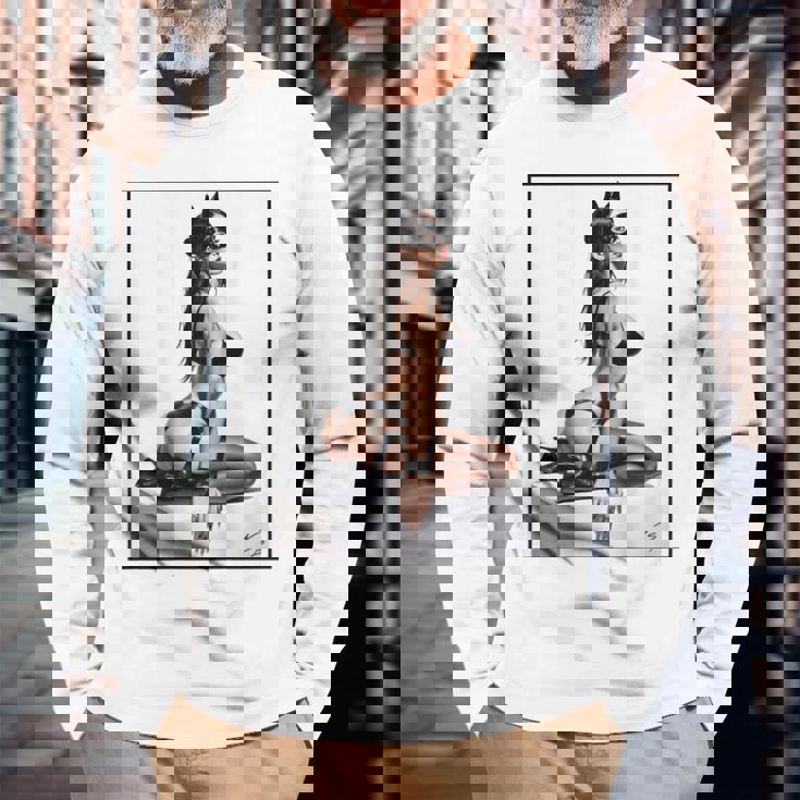 セクシーガールグラフィックtシャツ バッドキティ ピンナップ バックプリント 長袖Tシャツ 高齢者への贈り物