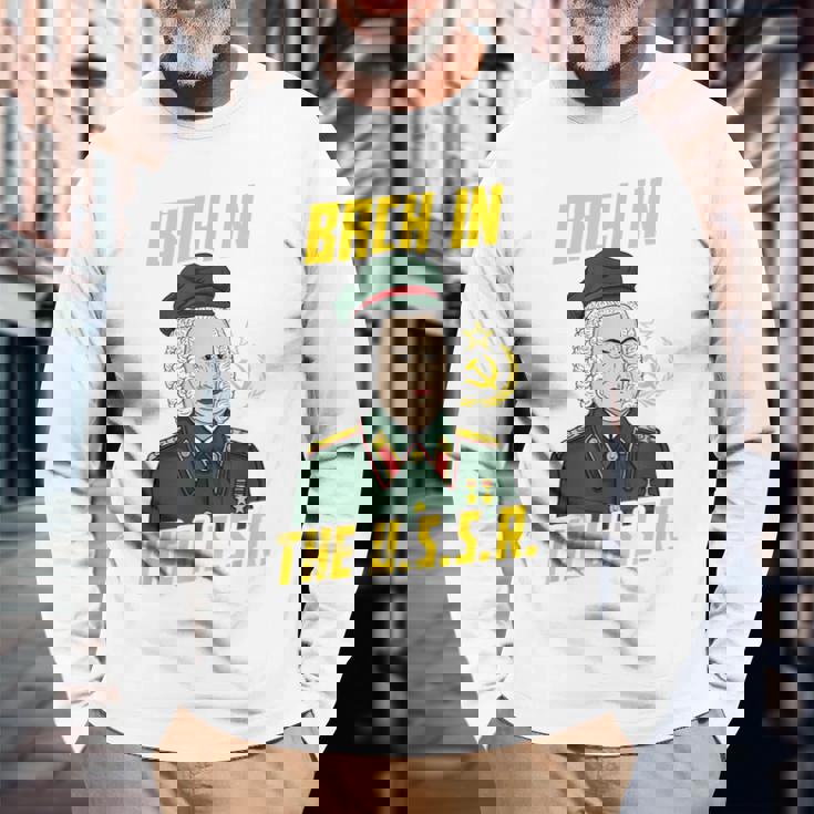 ソビエト連邦のbach In Theoviet作曲家 長袖Tシャツ 高齢者への贈り物