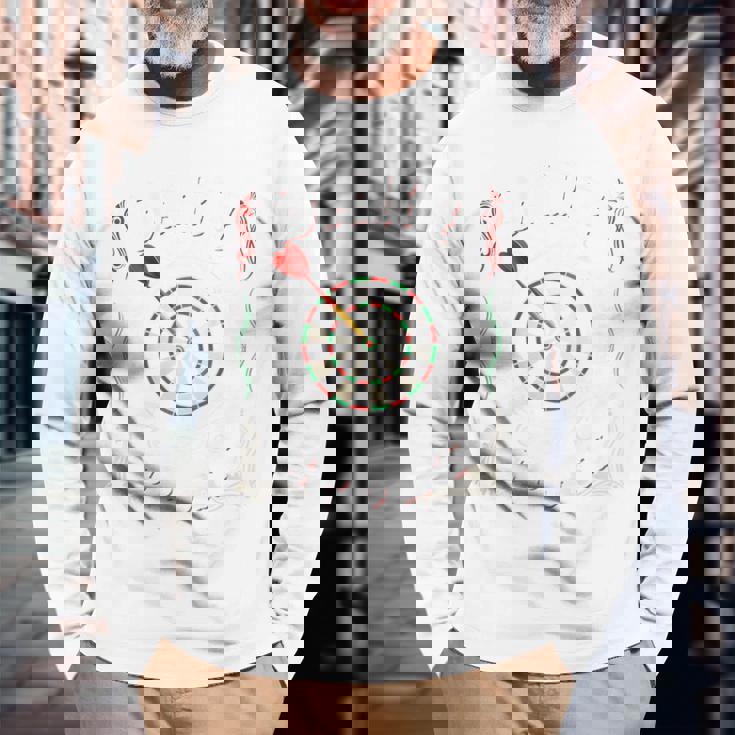 バックプリント ダーツ スポーツ ダーツボード アローダーツクラブ協会 長袖Tシャツ 高齢者への贈り物