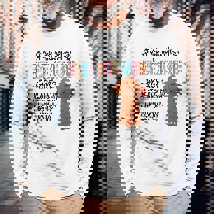 トイプードル最高の犬ママバレンタインデー面白い犬の恋人 長袖tシャツ 長袖Tシャツ 高齢者への贈り物