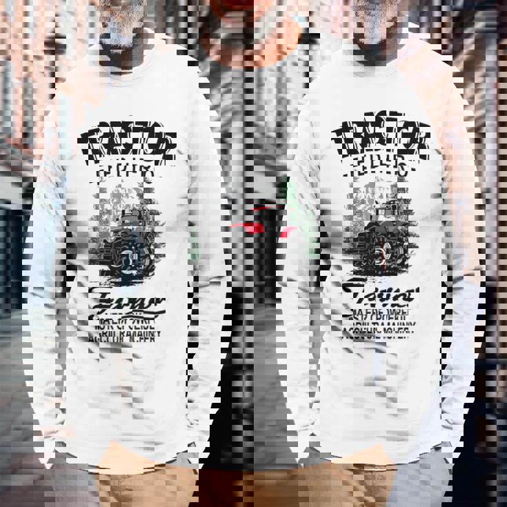 トラクター トラクター トラクター 農家 農業 長袖Tシャツ 高齢者への贈り物