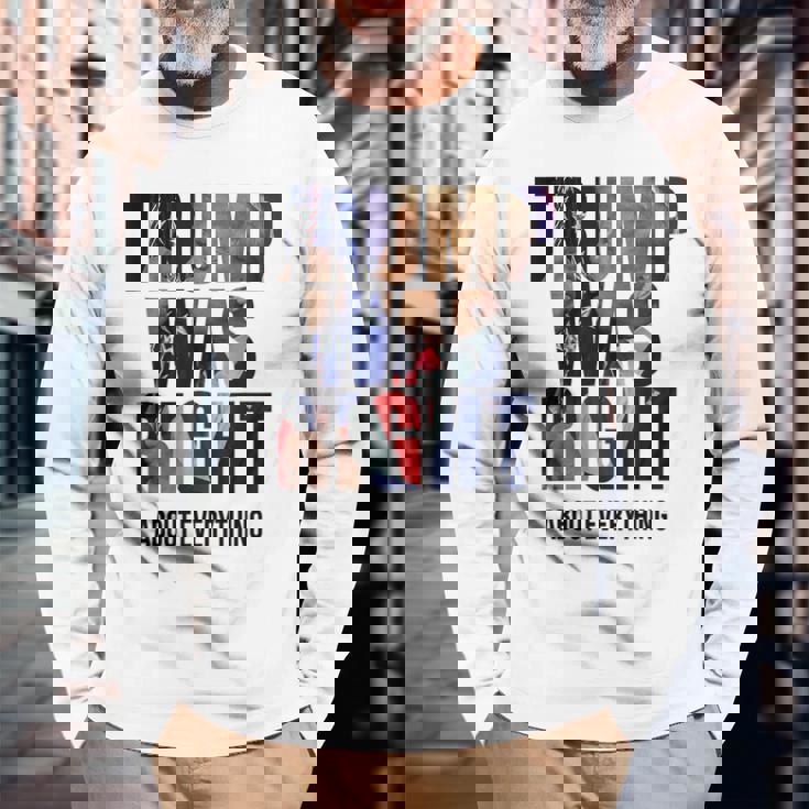 トランプはすべてについて正しかった-トランプ・キス・フラッグ 長袖Tシャツ 高齢者への贈り物