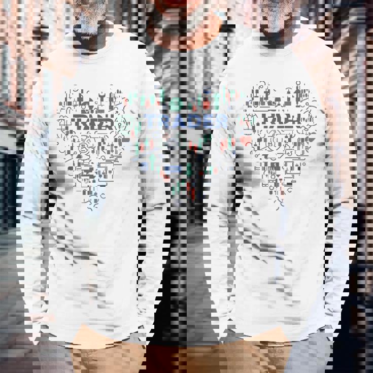 トレーダーハート I Love Cryptocurrencyトレーディング 暗号トレーダー 長袖Tシャツ 高齢者への贈り物
