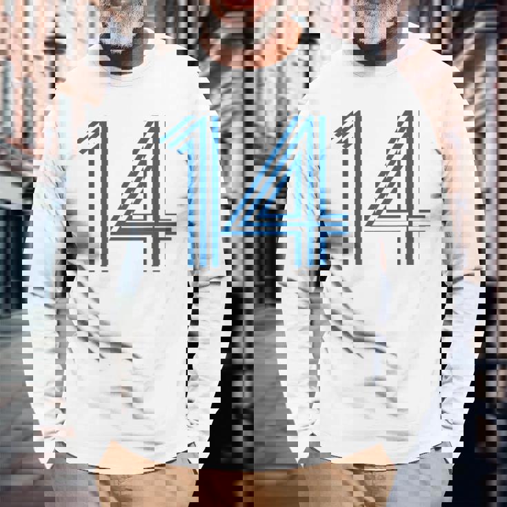 ナンバー14 シャツ レトロユニフォーム ヨーロッパスタイル バックプリントジャージ 長袖Tシャツ 高齢者への贈り物