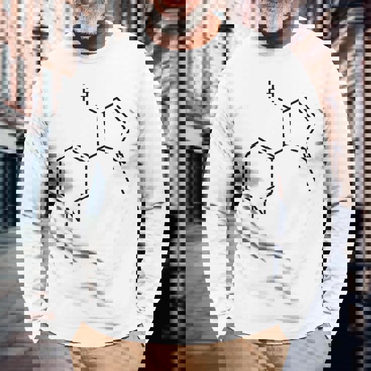 ニコチンの化学構造 長袖Tシャツ 高齢者への贈り物