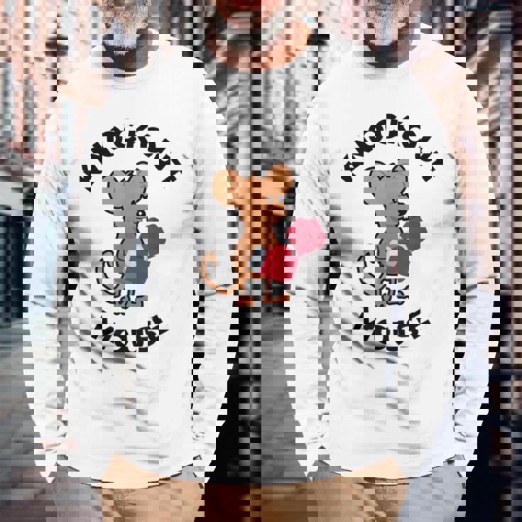 ノックアウトマウス 面白い科学、微生物学、面白い遺伝学 長袖Tシャツ 高齢者への贈り物