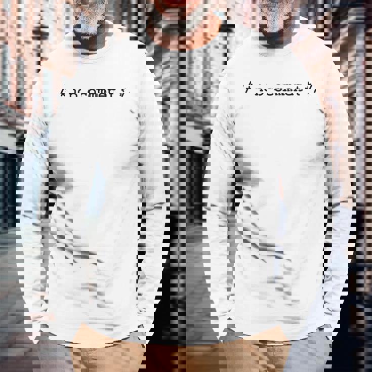 ノーコメントプログラマーtシャツ 長袖Tシャツ 高齢者への贈り物