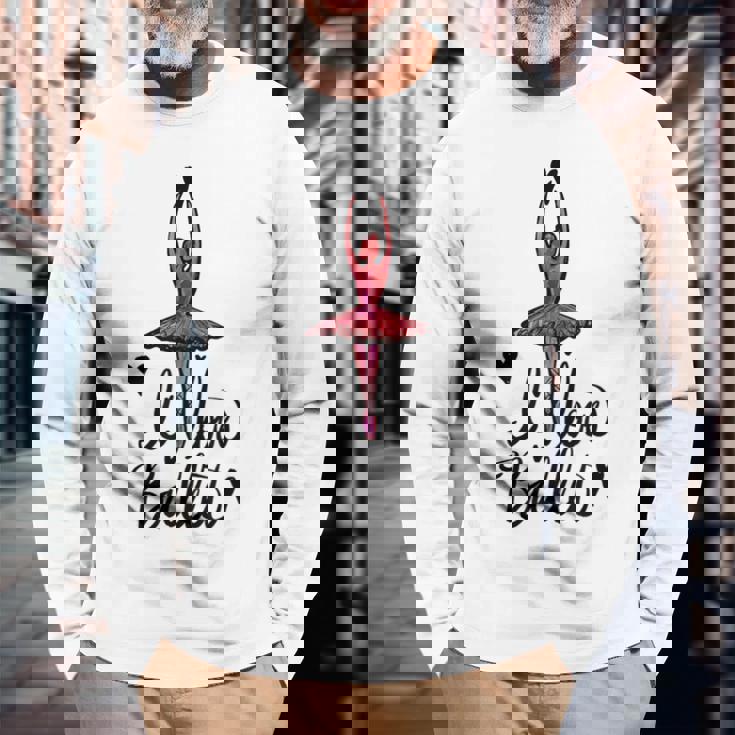 バレエ大好き 長袖Tシャツ 高齢者への贈り物