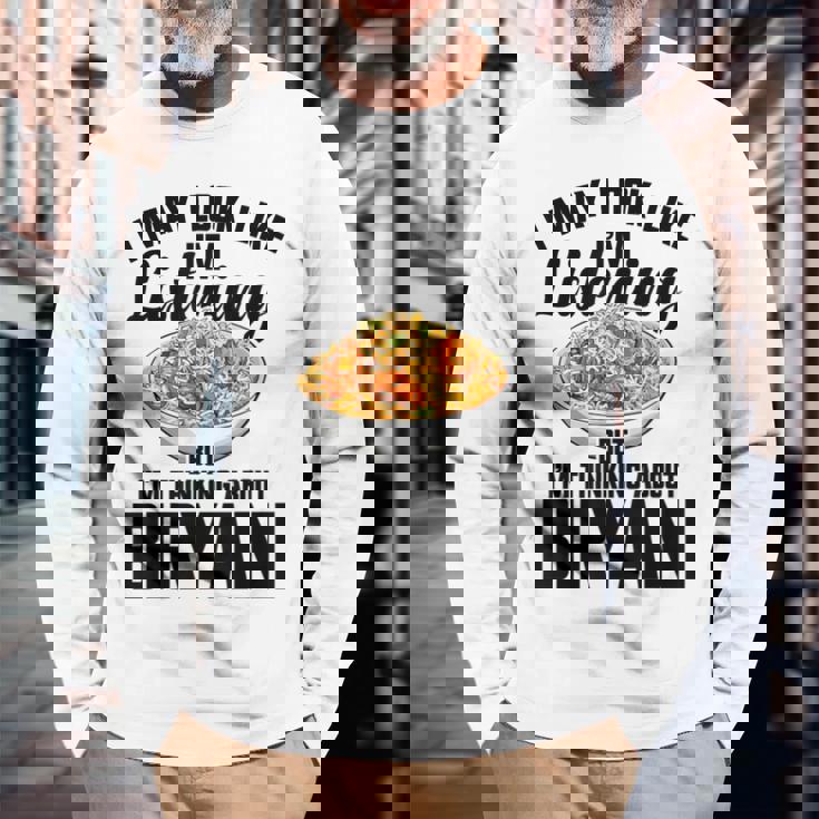 ビリヤニ マサラ パキスタン フードペースト ハンディポット ビリヤニ 長袖Tシャツ 高齢者への贈り物