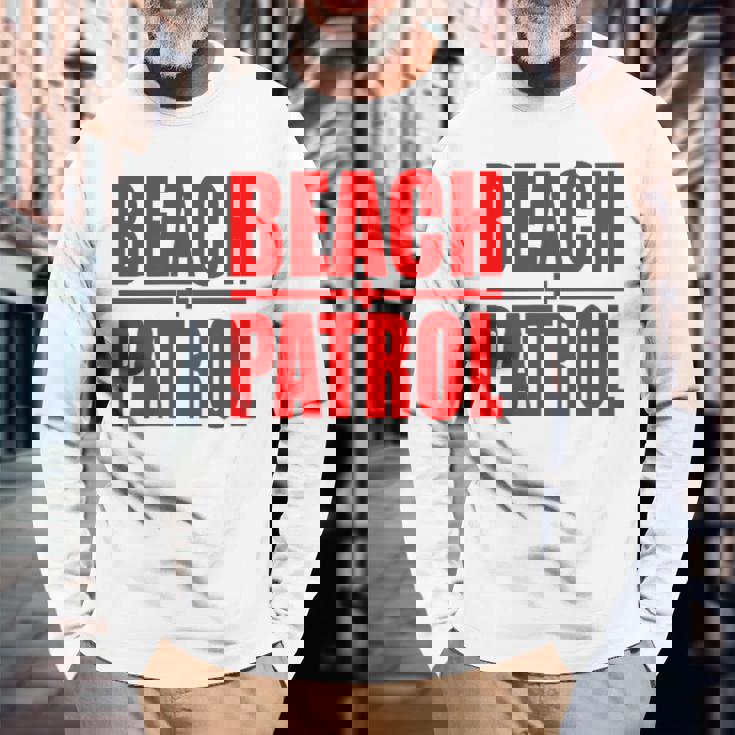 ビーチパトロール サーフ レスキュー ライフガード 長袖Tシャツ 高齢者への贈り物