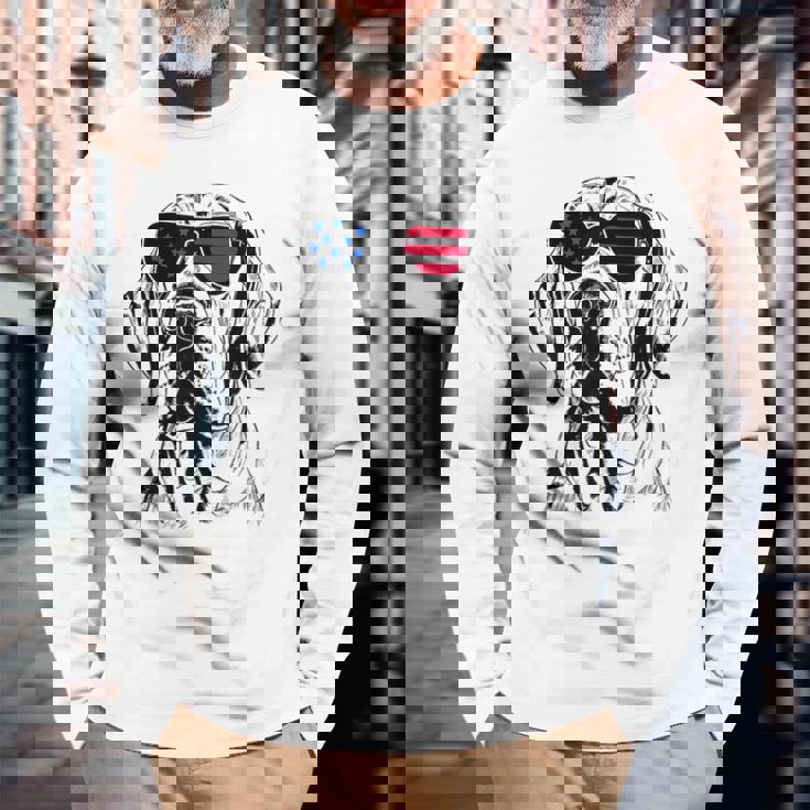 フィラ ブラジレイロ 犬 7月4日 アメリカ国旗 長袖Tシャツ 高齢者への贈り物