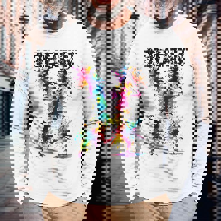 ブレイキン 面白いtシャツ ブレイクダンス おもしろtシャツ ダンス メンズ 文字入り おもしろ おもしろい 長袖Tシャツ 高齢者への贈り物