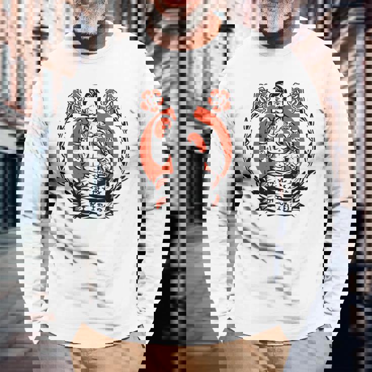 ボクサー アメリカン トラディショナル タトゥー オールドスクール ボクシング フラッシュ 長袖Tシャツ 高齢者への贈り物