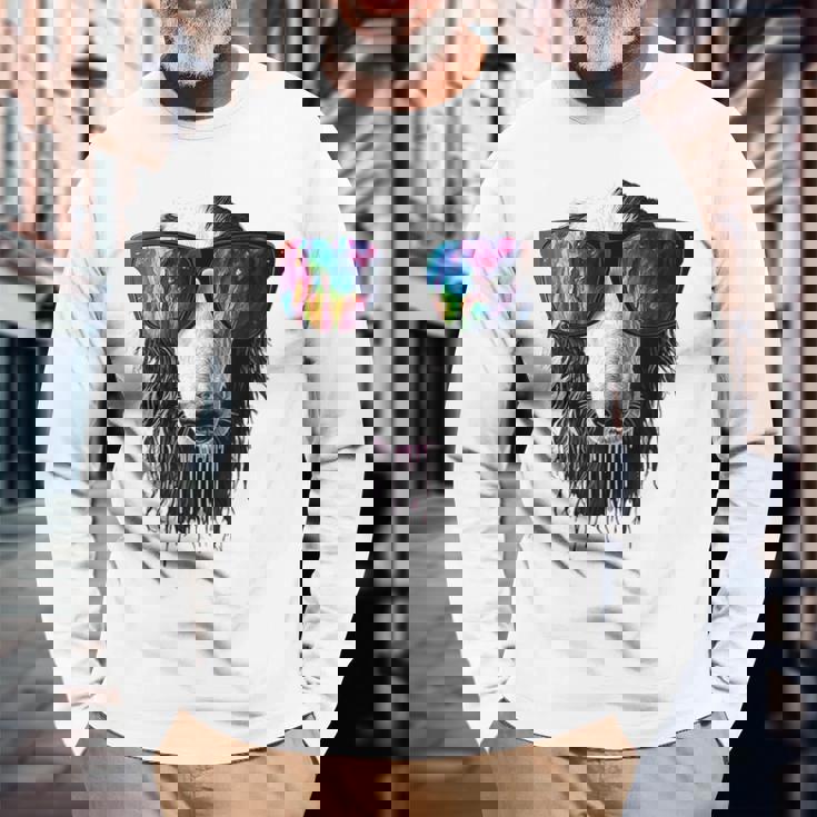 ボルゾイ 犬 モチーフ ペット イラスト サングラス ボルゾイ 長袖Tシャツ 高齢者への贈り物