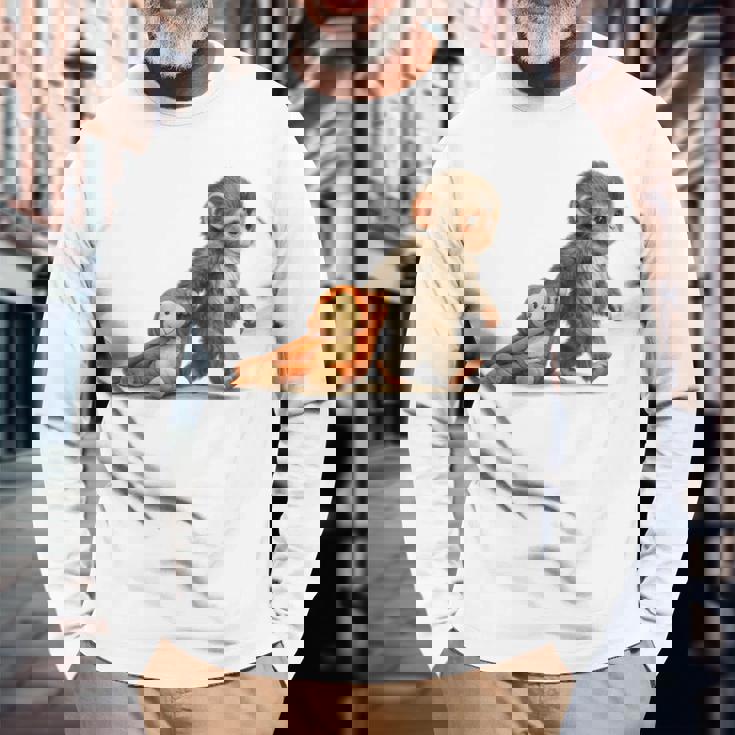 モンキーパンチ ベビー マカク リトルパンチ ビッグ キュート ラブ ぬいぐるみ 長袖Tシャツ 高齢者への贈り物