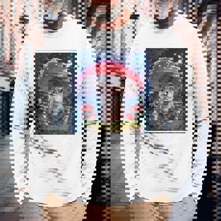 ラッコ コタコアキノコ グランジ 美的ラッコ 長袖Tシャツ 高齢者への贈り物