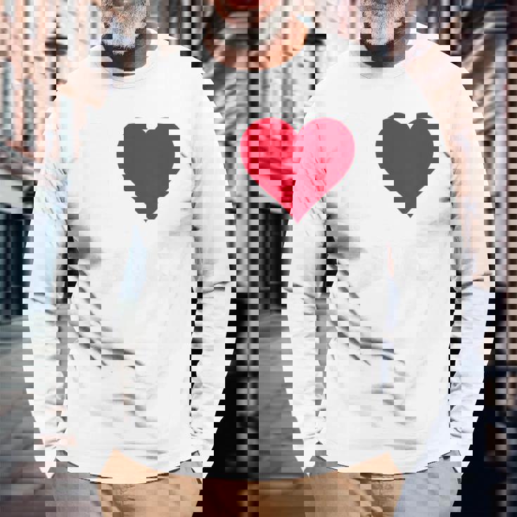 レッドハート I Loveasuke 長袖Tシャツ 高齢者への贈り物