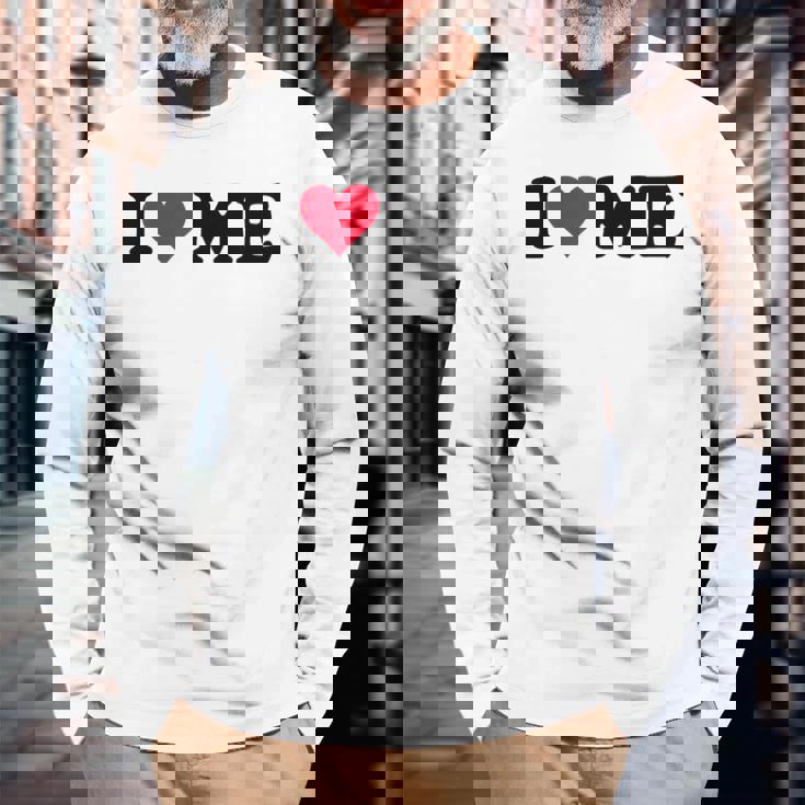 レッドハートデザイン I Love Me 長袖Tシャツ 高齢者への贈り物
