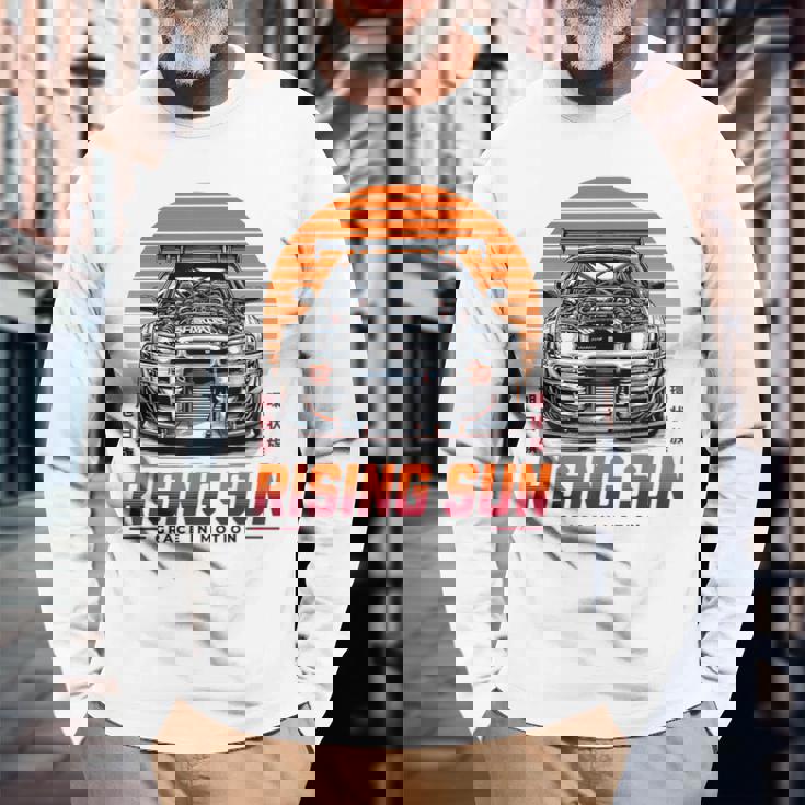 レトロ ヴィンテージ ジャパニーズjdm 東京ジャパン ドリフトレーシング サンカー 長袖Tシャツ 高齢者への贈り物