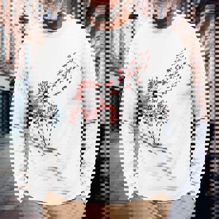 ロブスター愛好家のためのフラワータンポポロブスターシャツ 長袖Tシャツ 高齢者への贈り物